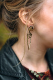 Gold arrow long chain earrings MOONSHINE