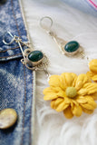 yellow and green floral earrings one of a kind vintage pieces handmade in toronto