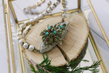 vintage silver rhinestone necklace with pearls handmade in toronto
