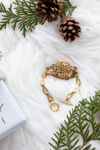 be-leaf me rhinestone vintage bracelet