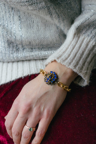 under the sea vintage rhinestone bracelet