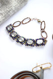 vintage blue sapphire and crystal costume jewelry choker