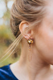 gold if only  unique long dangly boho earrings handcrafted in toronto canada by hattitude jewels