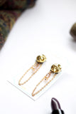 gold unique long dangly boho earrings handcrafted in toronto canada by hattitude jewels