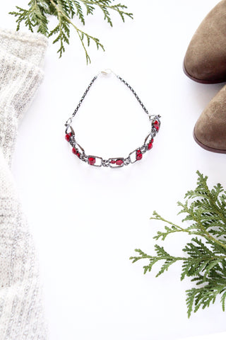 vintage inspired ruby red choker