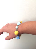 Light blue and yellow bead bracelet GOLDEN REINS
