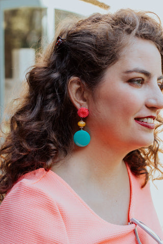 pink and turquoise earrings