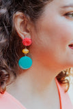 pink and turquoise earrings