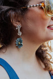 blue vintage crystal earrings