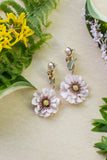 neutral flower earrings
