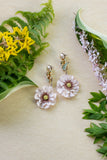 neutral flower earrings