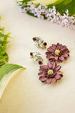 brown flower earrings
