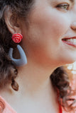 rose pink and purple earrings