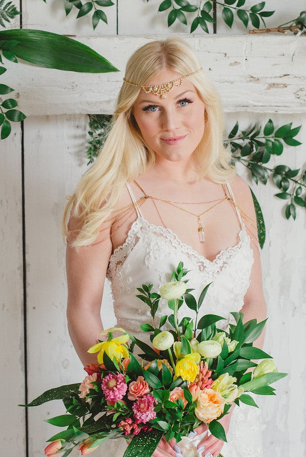 Boho sales wedding necklace