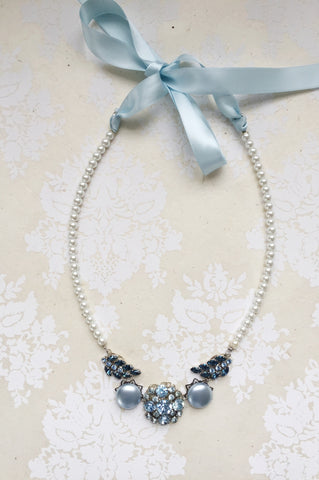 something blue pearl bridal necklace THIS IS THE WAY