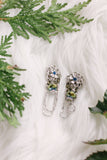 blue and silver vintage long dangly earrings handmade in toronto
