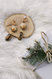 leopard print long dangly vintage statement earrings handmade in caledon and toronto