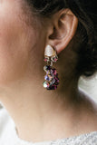vintage purple rhinestone earrings from the 1940's handmade in toronto